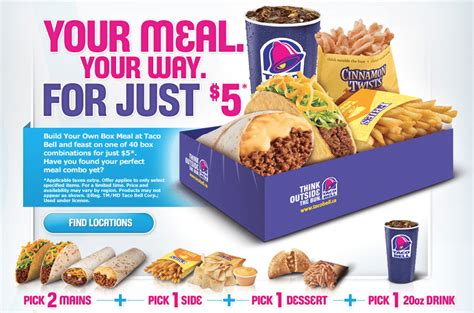 Our specialties <b>menu</b> features all time favorites like the Chalupa Supreme, and the Crunchwrap Supreme. . Taco bell box menu